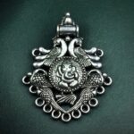 Peacock Ganesha Design German Silver Pendant for DIY Jewelry Making Raw Material Supplies