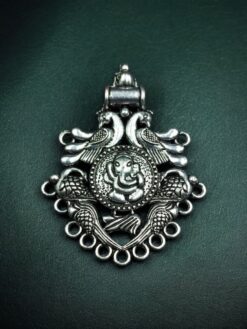 Peacock Ganesha Design German Silver Pendant for DIY Jewelry Making Raw Material Supplies