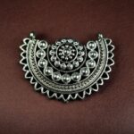 Half Moon Shaped Beautiful Look German Silver Artisan Charm for DIY Jewelry Crafting