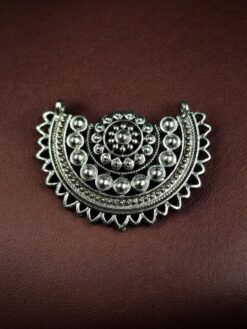 Half Moon Shaped Beautiful Look German Silver Artisan Charm for DIY Jewelry Crafting