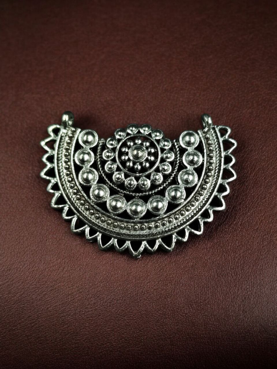 Half Moon Shaped Beautiful Look German Silver Artisan Charm for DIY Jewelry Crafting 1 Half Moon Shaped Beautiful Look German Silver Artisan Charm for DIY Jewelry Crafting