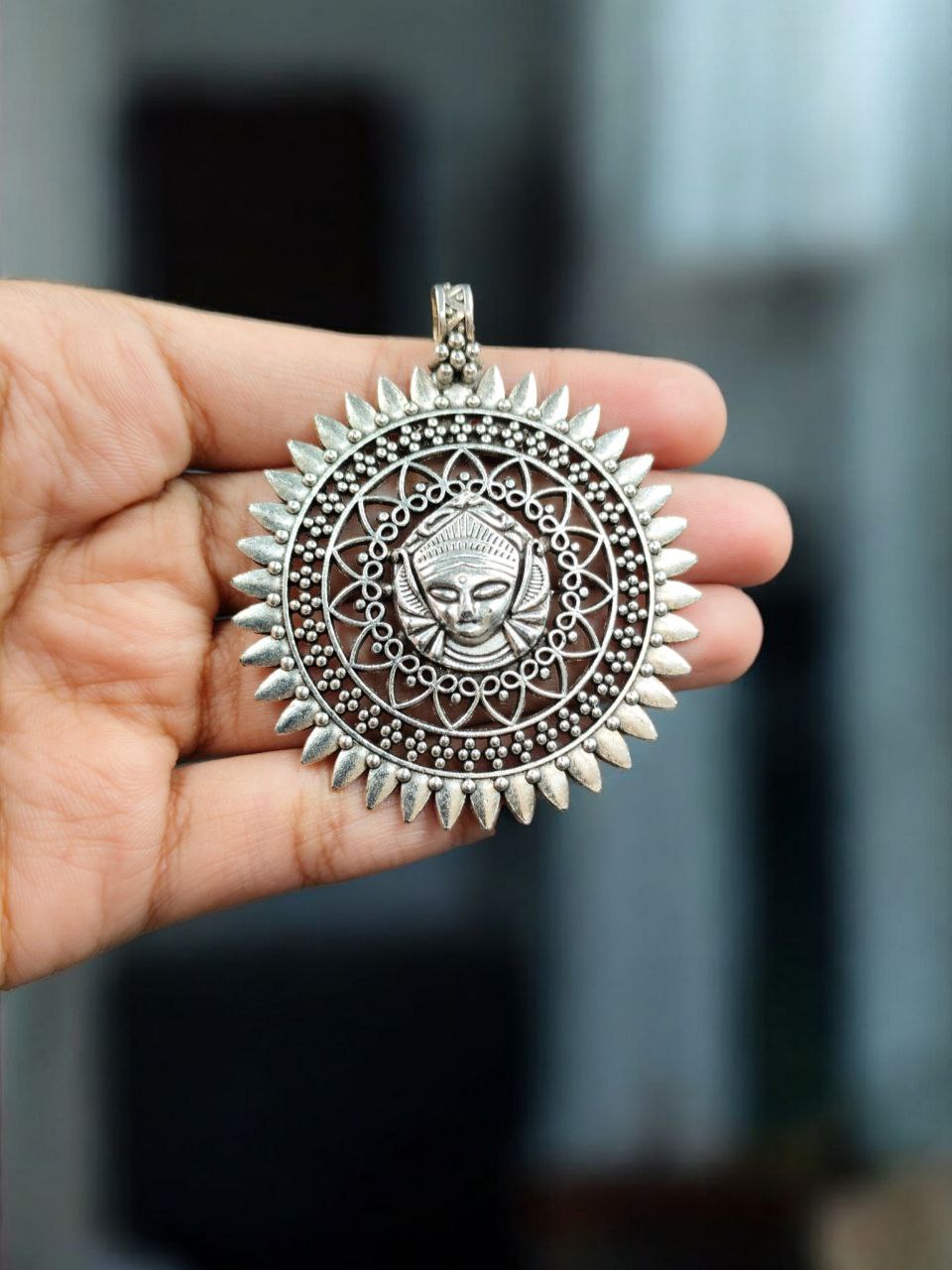 Goddess Laxmi Religious Art German Silver Auspicious Charm for Spiritual DIY Jewelry Making 2 Goddess Laxmi Religious Art German Silver Auspicious Charm for Spiritual DIY Jewelry Making - Image 2