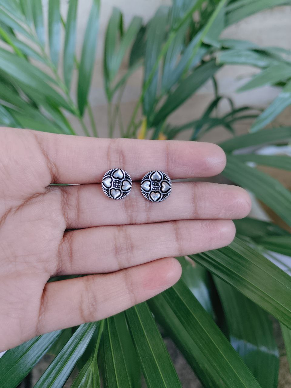 Silver Plated Floral Design Stud Earrings Perfect as the Best Gift for Her 1 Silver Plated Floral Design Stud Earrings Perfect as the Best Gift for Her