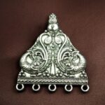 Triangle Shape Peacock German Silver Pendant for DIY Jewelry Making Raw Material Supplies