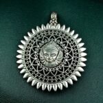 Goddess Laxmi Religious Art German Silver Auspicious Charm for Spiritual DIY Jewelry Making
