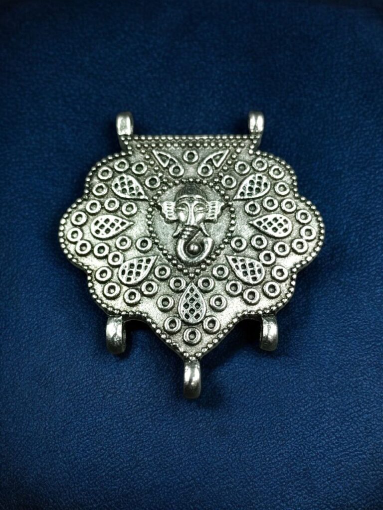 Ganesha Pendant German Silver DIY Jewellery Raw Material for Handmade Craft Projects