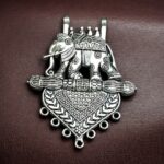 Elephant Design German Silver Pendant for DIY Jewelry Making Raw Material Craft Supplies
