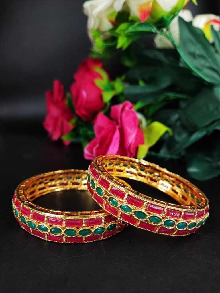 Designer Meenakari Stone Work Party Wear Bangles for Wedding