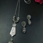 Peacock Jhumki Chain Pendant Necklace for Women with Traditional Ethnic Design