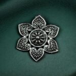 Flower Pendant German Silver DIY Jewelry Raw Material for Handmade Craft and Necklace Making