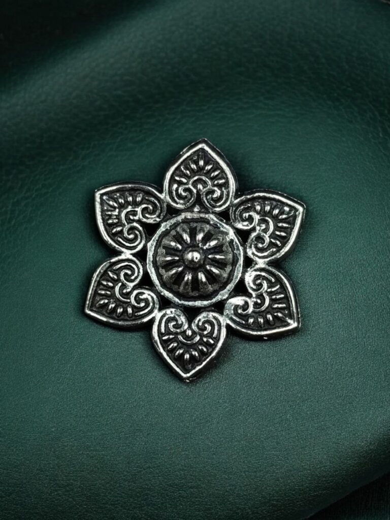 Flower Pendant German Silver DIY Jewelry Raw Material for Handmade Craft and Necklace Making