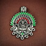 Meenakari Religious German Silver Pendant Raw Material for DIY Jewelry Making Craft Supplies