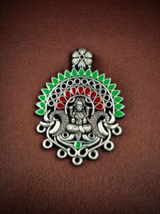 Meenakari Religious German Silver Pendant Raw Material for DIY Jewelry Making Craft Supplies