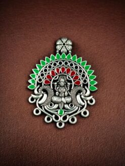 Meenakari Religious German Silver Pendant Raw Material for DIY Jewelry Making Craft Supplies