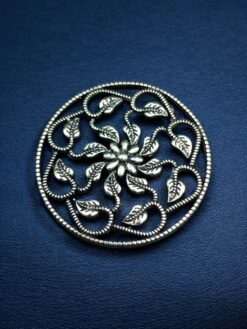 Flower Leaf Design German Silver Pendant for DIY Jewelry Making Raw Material Craft Supplies