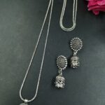 Maa Durga German Silver Chain Pendant Necklace Set for Women Traditional Ethnic Jewelry