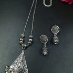 Floral Art Chain Pendant Necklace with Traditional Ghungroo Detailing for Women’s Ethnic Style