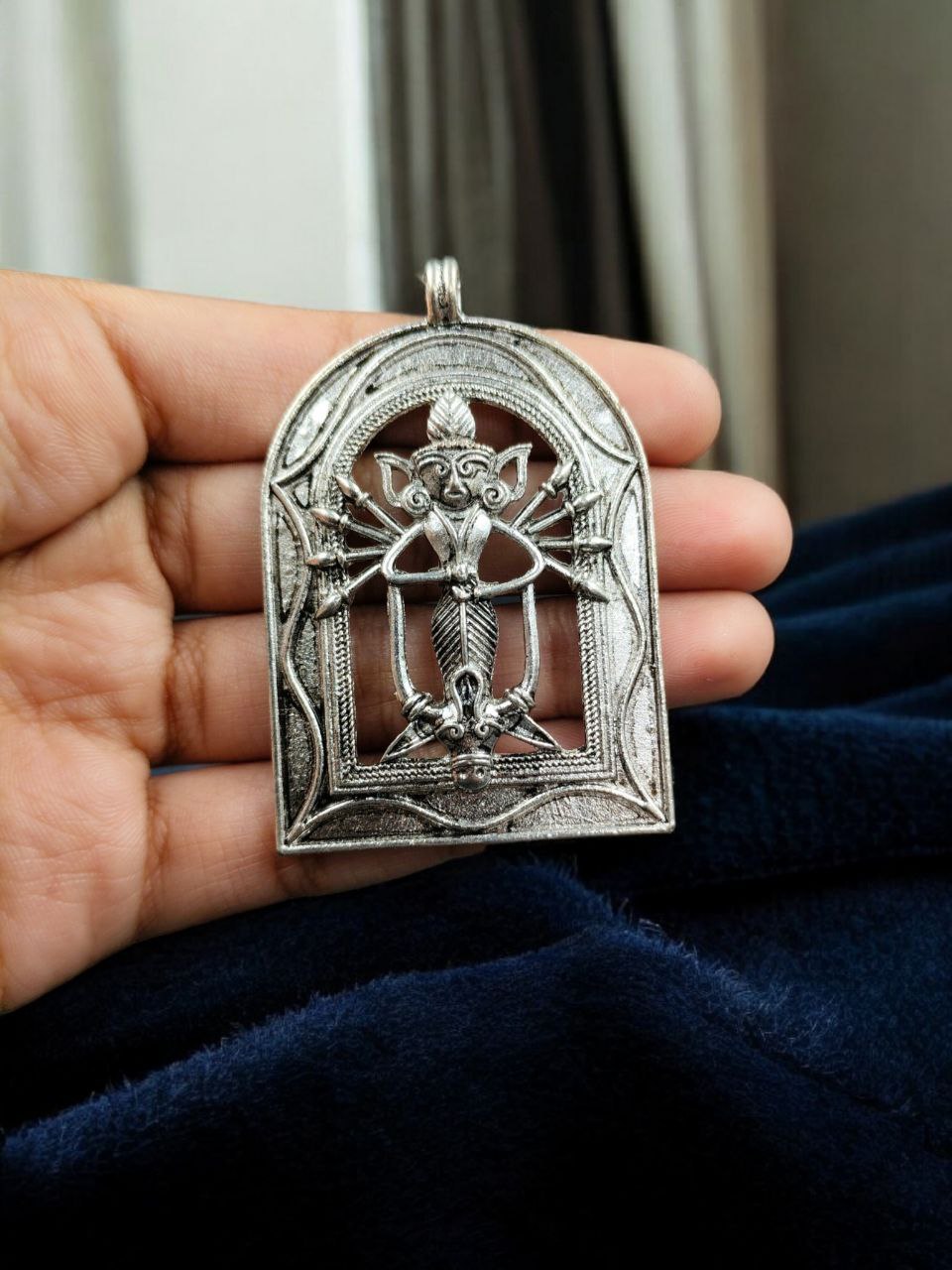 Religious Silver Plated German Silver Sacred Charm for Devotional DIY Jewelry Craft Making 2 Religious Silver Plated German Silver Sacred Charm for Devotional DIY Jewelry Craft Making - Image 2