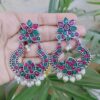 Silver Plated Traditional Art Dangler Earrings with Beautiful Stone and Pearl Work 3 photo 35 2025 12 12 16 35 48
