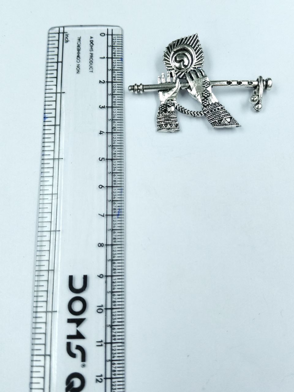 Krishna's Flute German Silver Religious Pendant for DIY Jewelry Making Handcrafted Traditional Charm 3 Krishna's Flute German Silver Religious Pendant for DIY Jewelry Making Handcrafted Traditional Charm - Image 3