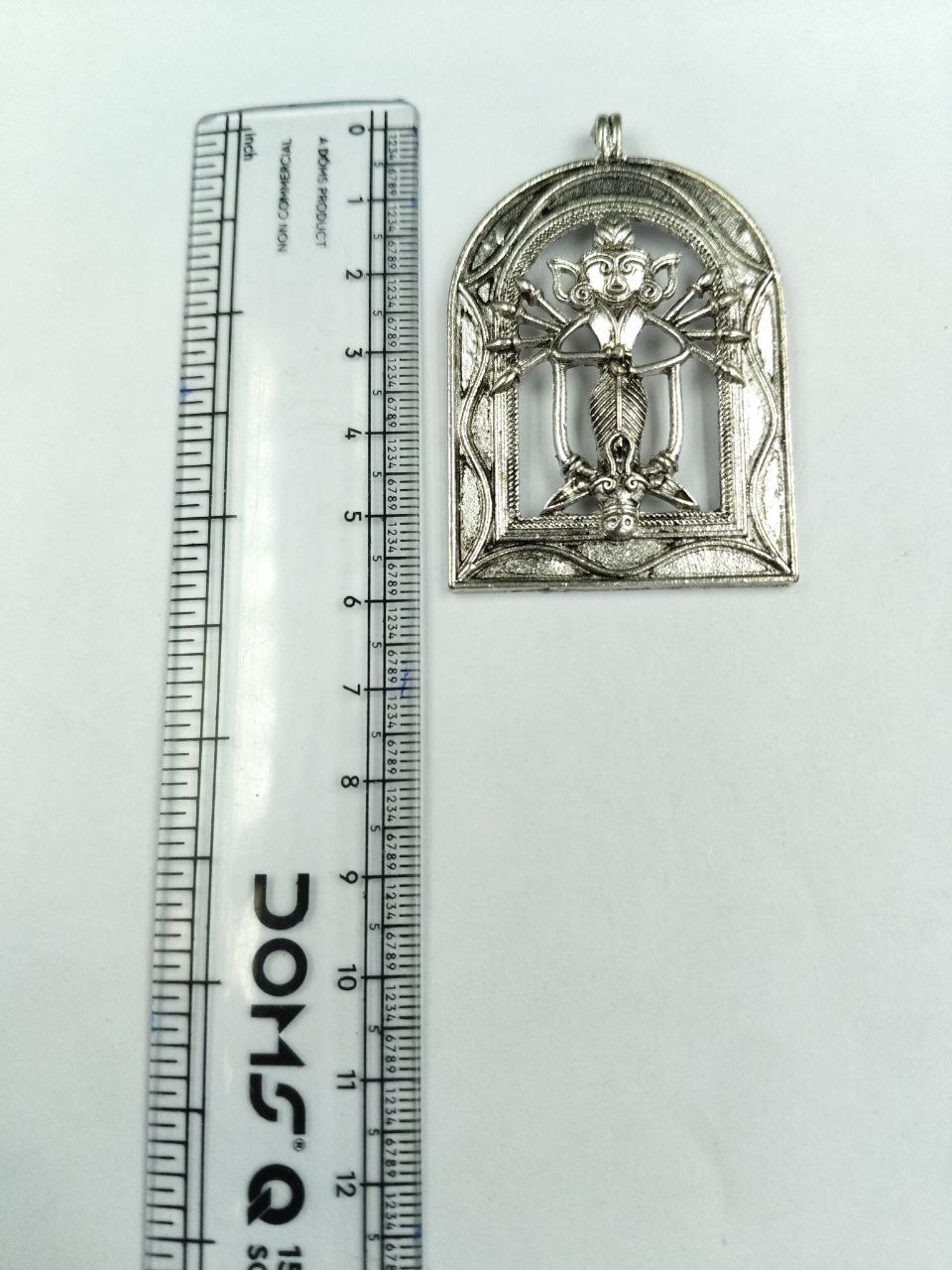 Religious Silver Plated German Silver Sacred Charm for Devotional DIY Jewelry Craft Making 3 Religious Silver Plated German Silver Sacred Charm for Devotional DIY Jewelry Craft Making - Image 3