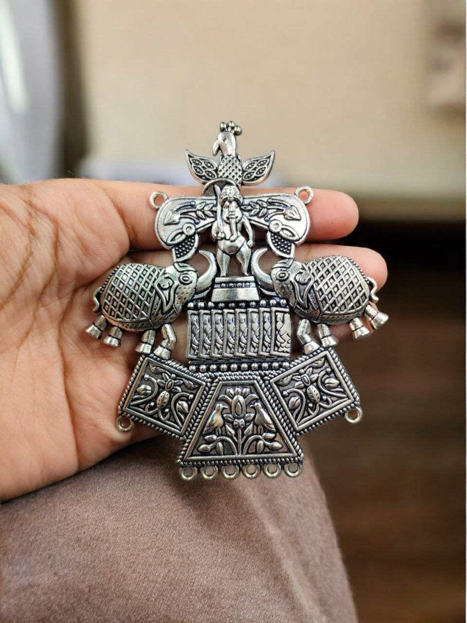 Traditional Vintage Art Silver Plated German Silver Statement Charm for Premium DIY Jewelry Crafting 2 Traditional Vintage Art Silver Plated German Silver Statement Charm for Premium DIY Jewelry Crafting - Image 2