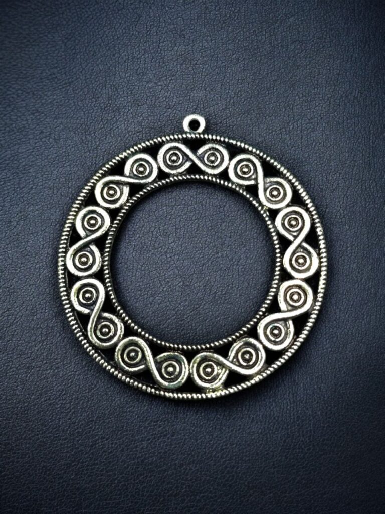 Round Shape German Silver Pendant for DIY Jewelry Making Raw Material Craft Supplies