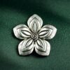 Flower Design German Silver Pendant Raw Material for DIY Jewelry Making Craft Supplie