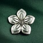 Flower Design German Silver Pendant Raw Material for DIY Jewelry Making Craft Supplie
