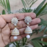 Gold Plated German Silver Jhumki Earrings for Women with Ethnic Style