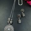 Silver Plated Flower Design Charm Chain Pendant with Elegant and Beautiful Look