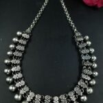Silver Plated Oxidized Choker Necklace for Women Traditional Ethnic Partywear Jewelry