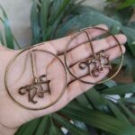 Spiritual Karma Word Gold Plated Round Shape Earrings with Elegant Meaningful Design