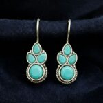 Bulk 18 Traditional Silver Replica Hook Earrings | Stone Work Best Daily Wear Jewelry For Girls - "Mint"