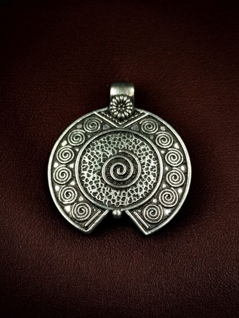Round Shape German Silver Pendant Raw Material for DIY Jewelry Making Craft Supplies
