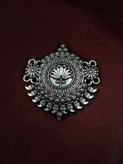 Lotus Design Floral Art Silver Plated German Silver Elegant Charm for DIY Jewelry Making