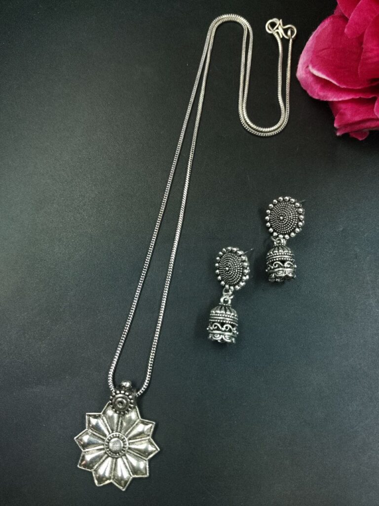 Unique Design German Silver Chain Pendant for Women Traditional Ethnic Jewelry