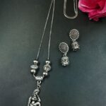 Women German Silver Chain Pendant Necklace for Elegant Traditional Ethnic Jewelry