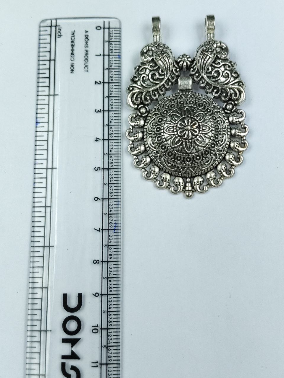 Unique Art Two Peacock Design German Silver Pendant for DIY Jewelry Making Craft Supplies 3 Unique Art Two Peacock Design German Silver Pendant for DIY Jewelry Making Craft Supplies - Image 3