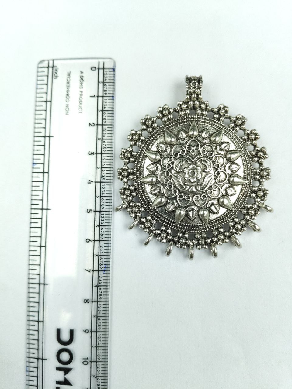 Beautiful Floral Art Festive Silver Plated German Silver Charm for DIY Ethnic Jewelry Making 3 Beautiful Floral Art Festive Silver Plated German Silver Charm for DIY Ethnic Jewelry Making - Image 3