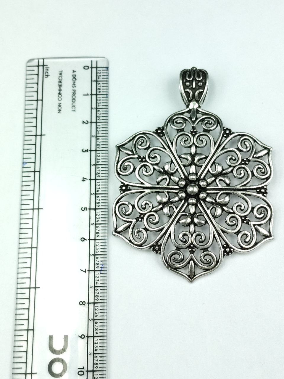 Beautiful Flower Charm Traditional Look Silver Plated German Silver for Premium DIY Jewelry Making 3 Beautiful Flower Charm Traditional Look Silver Plated German Silver for Premium DIY Jewelry Making - Image 3