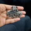 Antique Peacock Stone Work Silver Plated German Silver Statement Charm for Designer DIY Jewelry Making 4 photo 58 2025 12 10 15 03 05