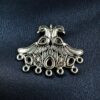 Antique Peacock Stone Work Silver Plated German Silver Statement Charm for Designer DIY Jewelry Making