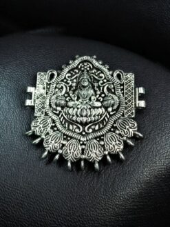 Lord Lakshmi Pendant German Silver DIY Jewellery Raw Material for Handmade Craft Projects