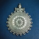 Round Shape German Silver Pendant for DIY Jewelry Making Raw Material Craft Supplies