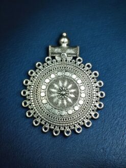 Round Shape German Silver Pendant for DIY Jewelry Making Raw Material Craft Supplies