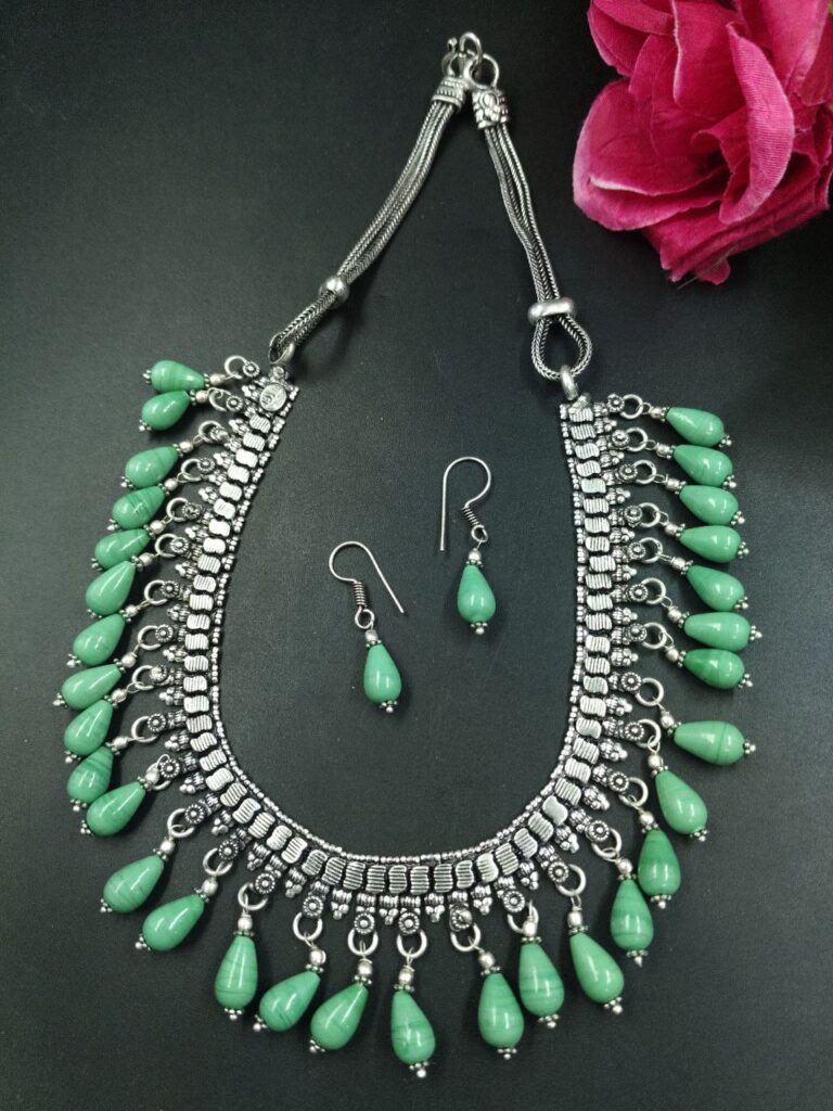 Silver Plated Choker Necklace for Women Elegant Traditional Partywear Jewelry