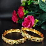 Gold Plated Openable Meenakari Bangle with Premium Handcrafted Traditional Party Wear Elegant Finish