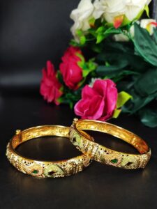 Gold Plated Openable Meenakari Bangle with Premium Handcrafted Traditional Party Wear Elegant Finish