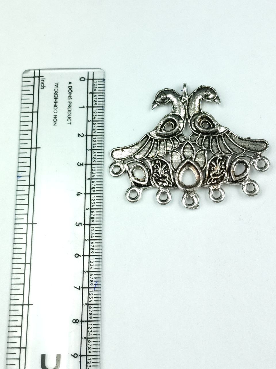 Antique Peacock Stone Work Silver Plated German Silver Statement Charm for Designer DIY Jewelry Making 3 Antique Peacock Stone Work Silver Plated German Silver Statement Charm for Designer DIY Jewelry Making - Image 3